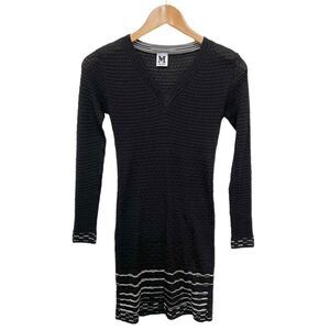 Missoni V Neck Stretch Knit Long Sleeve Dress Black Classic women’s size XS
